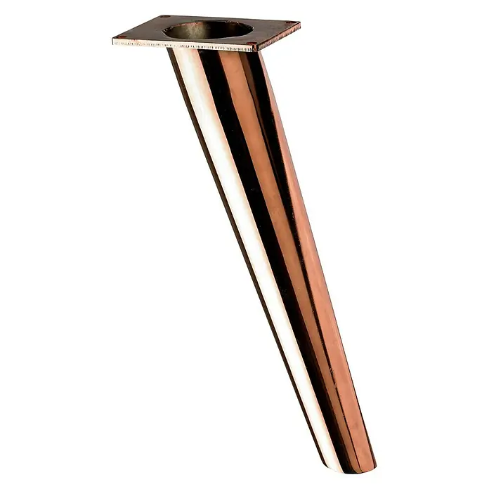 Hettich Möbelfuß Baiona - Ø x H: 8 x 27 cm, Traglast: 50 kg, Stahl, Kupfer - Ein stilvolles, konisch geformtes Möbelbein aus Metall in Kupferoptik. Perfekt für moderne Möbeldesigns.