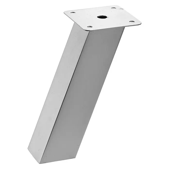Hettich MöbelfußL x B x H: 4 x 4 x 16,5 cm, Traglast: 15 kg, Stahl, Grau