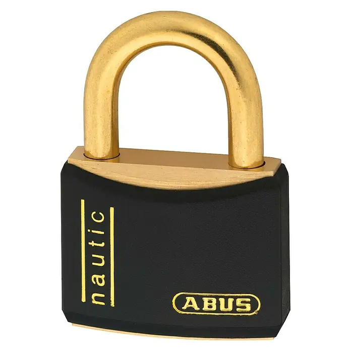 Abus Marine Candado T84MB/30 - An x Al: 32 x 45 mm, 1 ud., Latón - Candado ABUS Náutico con arco de latón macizo y cuerpo negro, diseñado para su uso en entornos marinos.