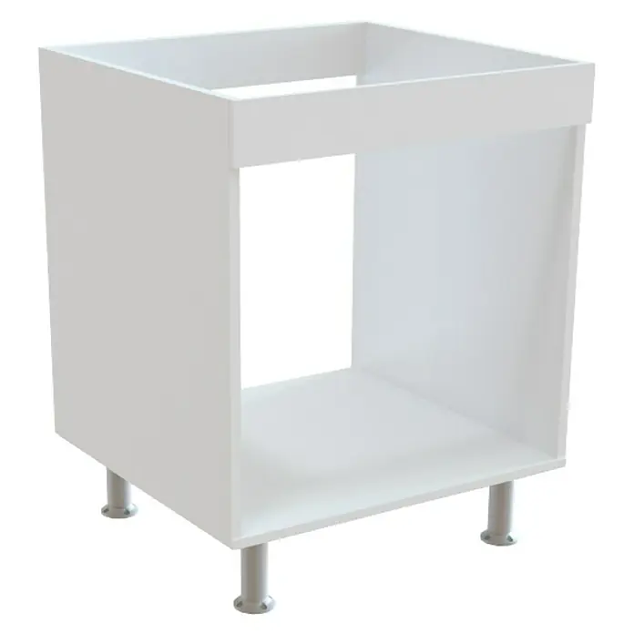 Top Element Cocina compacta - Ancho: 2 m, Sin electrodomésticos, Blanco, 4 pzs. - Estructura de mueble bajo de cocina blanco con estante y patas minimalistas para cocinas modernas.
