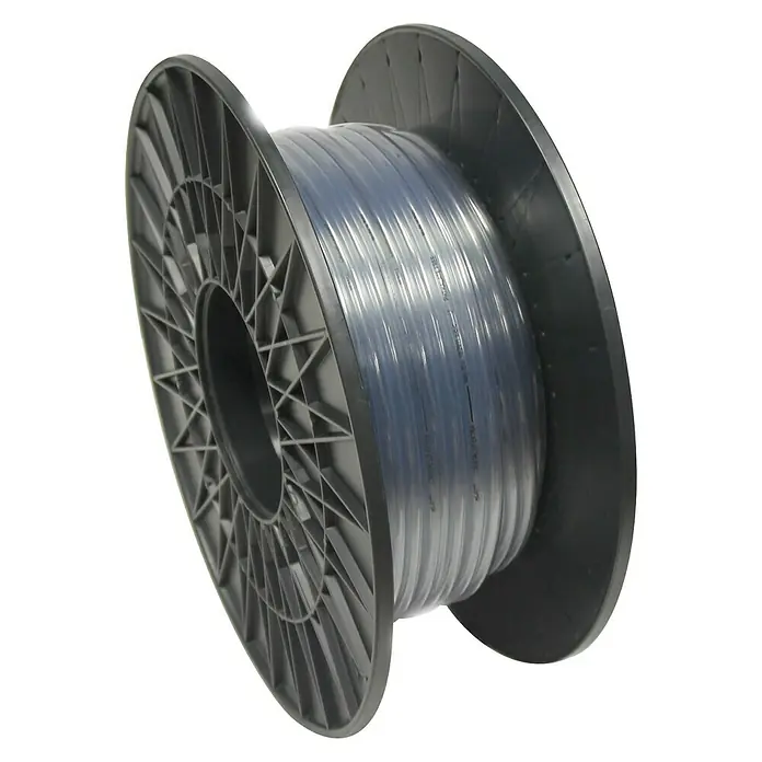Fitt Manguera de PVC a metros Cristallo Extra - Diámetro: 10 mm - Bobina de filamento transparente para impresora 3D sobre bobina gris. Ideal para impresiones detalladas con un aspecto claro.