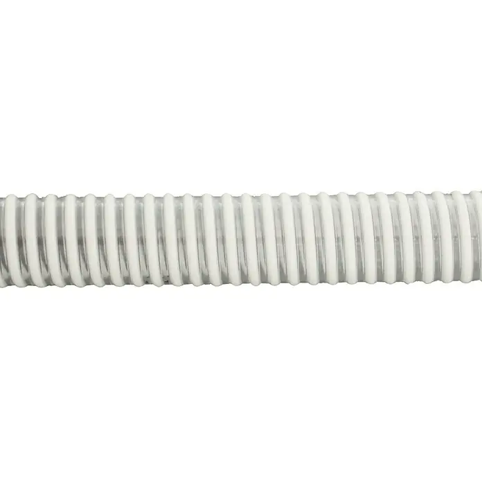 Fitt Manguera en espiral a metros Ali Flex - Diámetro: 40 mm - Imagen de una manguera de plástico blanca y flexible con estructura anular, ideal para diversas aplicaciones.