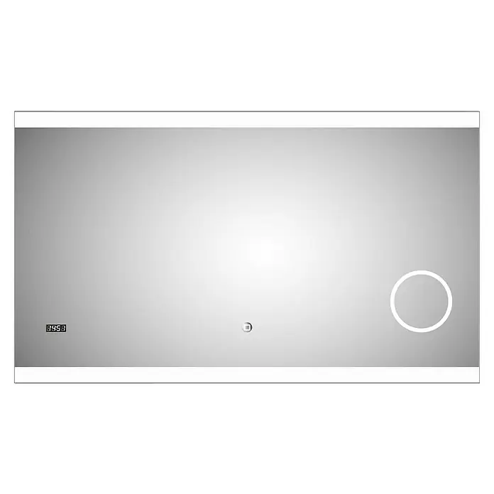 DSK Lichtspiegel Silver Shine 2.0120 x 70 cm - Modern beleuchteter Spiegel mit digitaler Anzeige und Touch-Sensor. Ideal für Badezimmer, bietet klare Sicht und stilvolles Design.