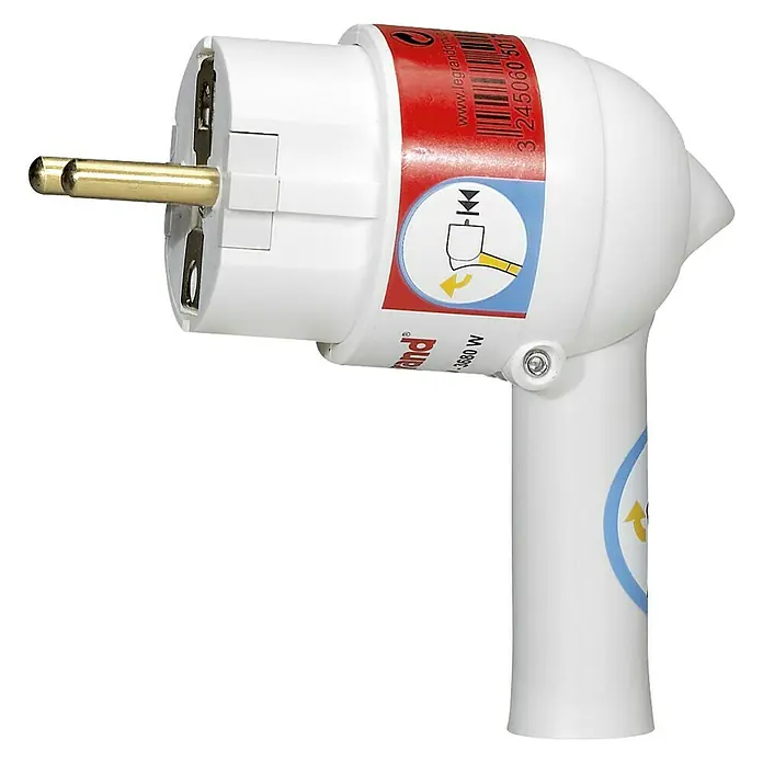Legrand Clavija de protección angular - 230 V, IP20, Blanco, Protección contra el doblado del cable - Un enchufe acodado de 3680 W, ideal para usar en espacios reducidos y permite un enrutamiento de cables flexible.