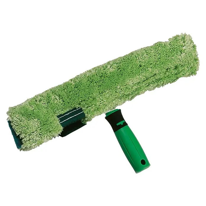 Unger ErgoTec Fenster-Einwascher Ninja - Breite: 45 cm - Fensterwischer mit grünem Bezug und Griff, ideal für die streifenfreie Reinigung von Glasoberflächen.