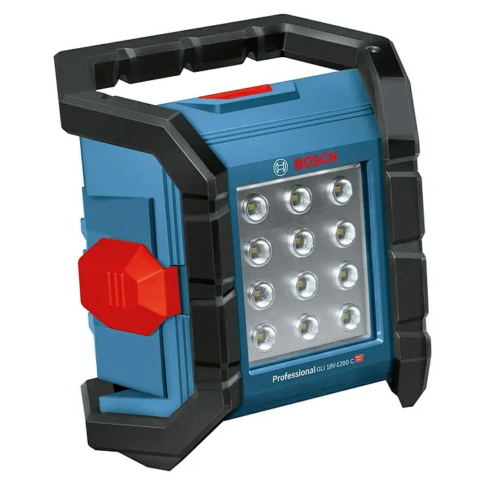 Bosch Professional AMPShare 18V Akku-Lampe GLI 18V-1200 C - 18 V, Ohne Akku, 1.200 lm - Bosch GLI 18V-1200 C Akku-Baustrahler mit robustem Rahmen und LED-Technologie für optimale Ausleuchtung auf der Baustelle.