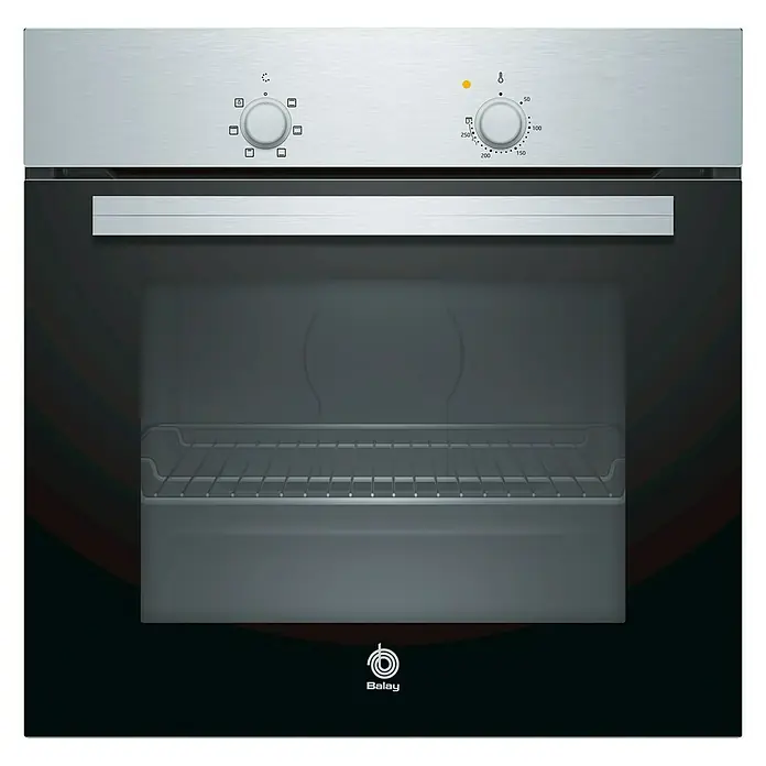 Balay Horno empotrado 3HB1000X0 - 71 l, Número de tipos de calentamiento: 5 ud. - Horno Balay integrable con frontal de acero inoxidable y puerta de cristal negro, ideal para cocinas modernas.