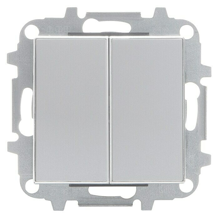 Niessen Sky Conmutador doble (Plateado, Montaje en la pared, Plástico)