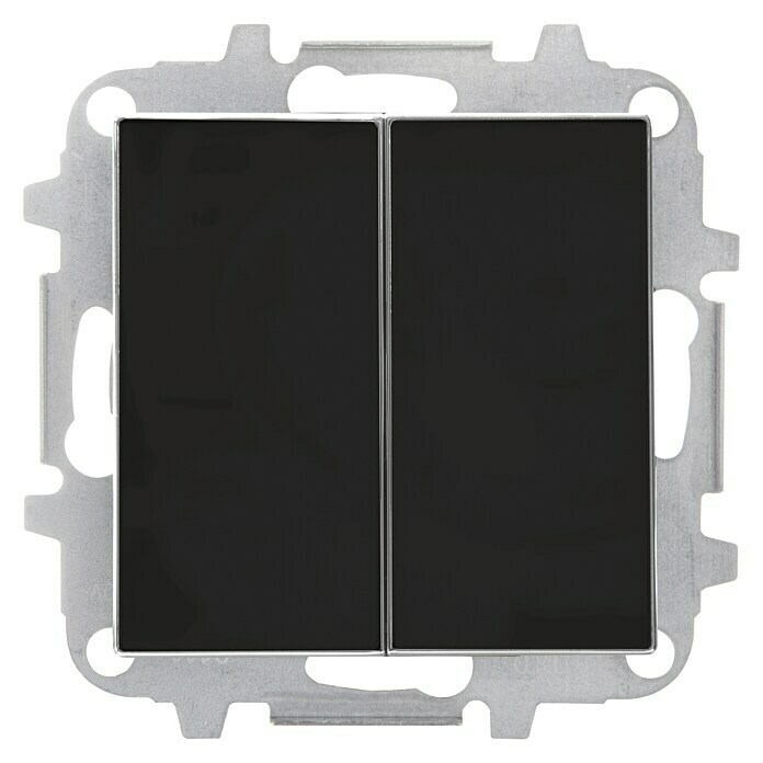 Niessen Sky Conmutador doble (Negro, Montaje en la pared, Plástico)