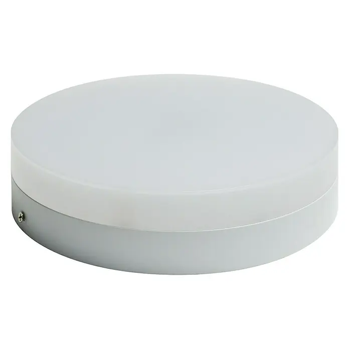 Alverlamp Plafón LED redondo - 20 W, Ø x Al: 22,5 x 3,9 cm, Blanco, Blanco frío - Primer plano de una lámpara de techo redonda gris con una cubierta translúcida blanca, mostrando un diseño moderno y discreto.
