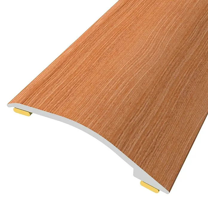 Baglinox Perfil de transición inclinado Roble - 88 - 90 cm x 38 mm, Pegado - Imagen de un perfil de suelo con efecto madera, ideal para transiciones entre revestimientos, con fácil instalación gracias a la fijación integrada.