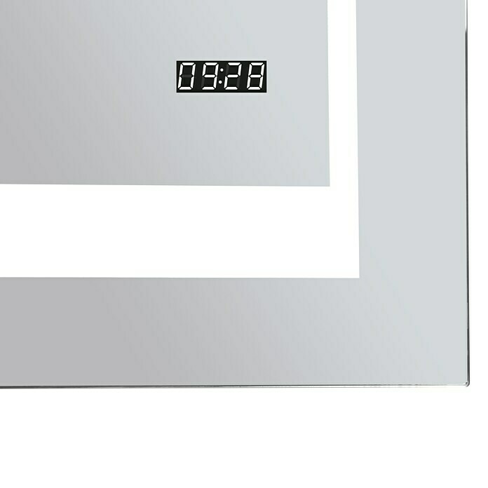 LED-Lichtspiegel Silver Futura (100 x 70 cm, Sensorschalter)