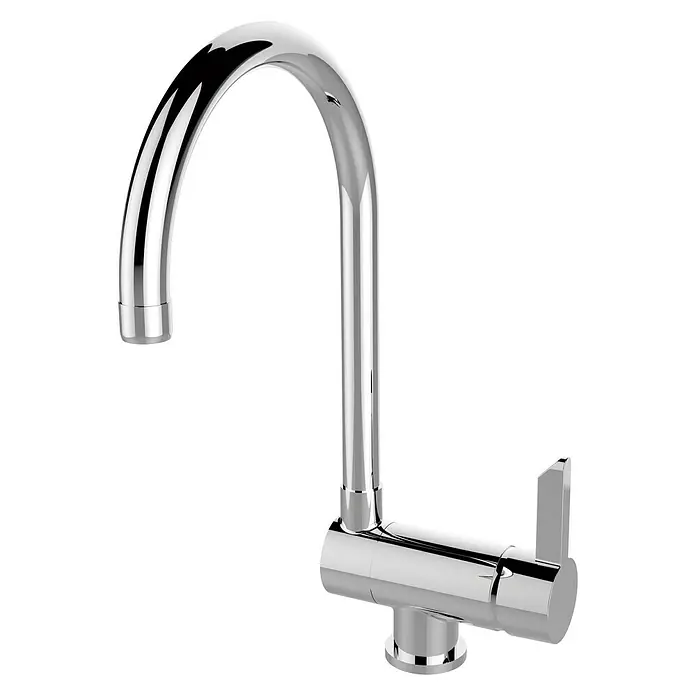 Cosmobath Grifo de cocina Thurso - Cromo, Brillante - Grifo de cocina cromado, brillante y moderno, que presenta un caño alto arqueado y una sola palanca para un control sencillo y un diseño elegante.