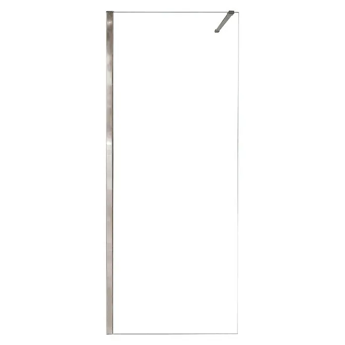 Mampara de ducha fija Antibes - An x Al: 98 x 200 cm, Cromo - Aquí hay una mampara de ducha con un marco plateado delgado y una barra de soporte estabilizadora para mayor estabilidad y un diseño moderno.