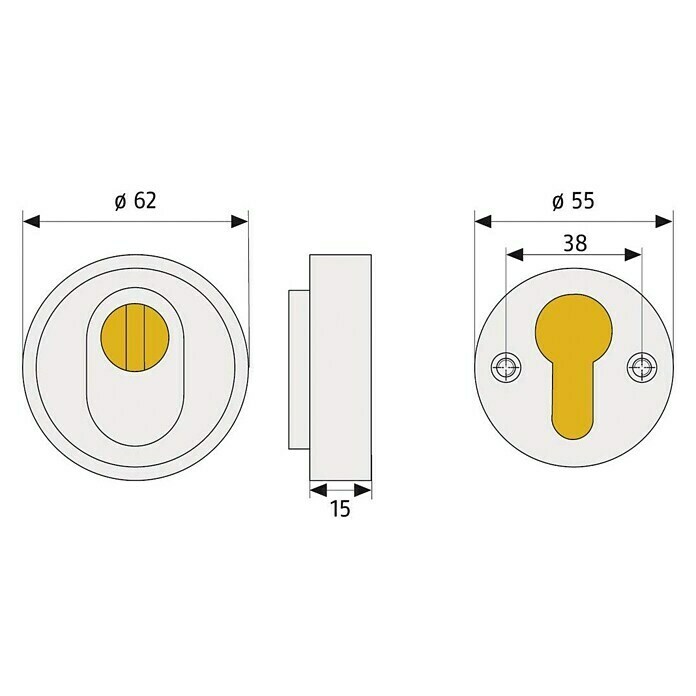 Abus Sicherheitsrosette RHZS 415  (Holztür, Braun, Stärke Schild/ Rosette: 15 mm)