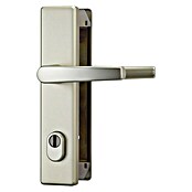 Abus Schutzbeschlag HLZS814 (Hauseingangstür, Neusilber, Türstärke: 52 - 72 mm, Drücker beidseitig, Form Schild: Eckig)