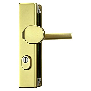 Abus Schutzbeschlag KLSZ 714 (Wohnungsabschlusstür, Messing, Türstärke: 37 mm - 47 mm, Knopf außen, Drücker innen)