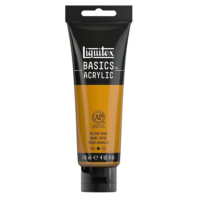 Liquitex Basics Acrylfarbe - Oxidgelb, 118 ml - Liquitex Basics Acrylfarbe in Gelbocker. Die hochwertige Farbe eignet sich ideal für Künstler und Hobbyanwender.