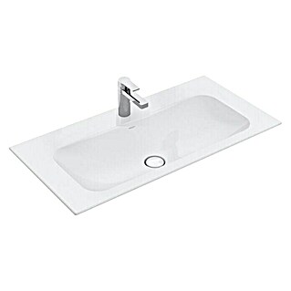 Villeroy & Boch Finion Einbauwaschbecken (120 x 50 cm, Mit schmutzabweisender Glasur, Mit verdecktem Überlauf, Hahnloch: Mitte, Weiß)