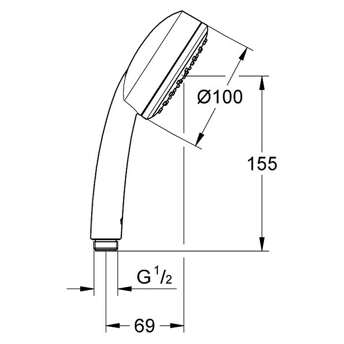 Grohe Handbrause Tempesta Cosmopolitan 100 (Anzahl Funktionen: 1, Chrom)