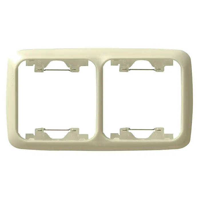 Simon 31 Marco - Marfil, Modelo de mecanismos: x 2, Plástico, Instalar - Tapa doble para enchufe en color beige, ideal para complementar con estilo tu diseño de interiores con funcionalidad práctica.