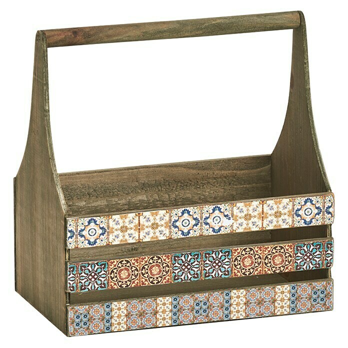 Zeller Present Aufbewahrungsbox Deko-Kiste mit Griff MosaikL x B x H: 310 x 190 x 320 mm Right Side View