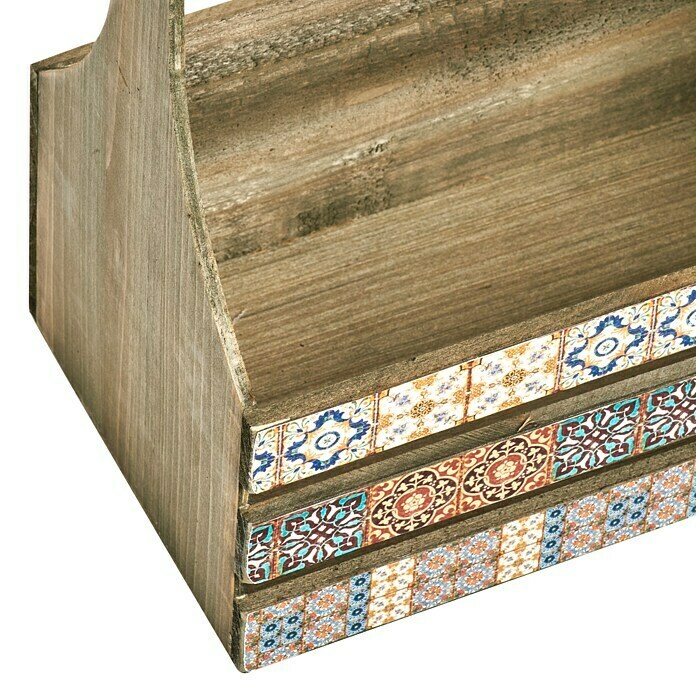 Zeller Present Aufbewahrungsbox Deko-Kiste mit Griff MosaikL x B x H: 310 x 190 x 320 mm Right Side View