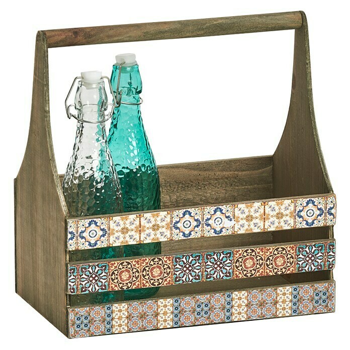 Zeller Present Aufbewahrungsbox Deko-Kiste mit Griff MosaikL x B x H: 310 x 190 x 320 mm Right Side View