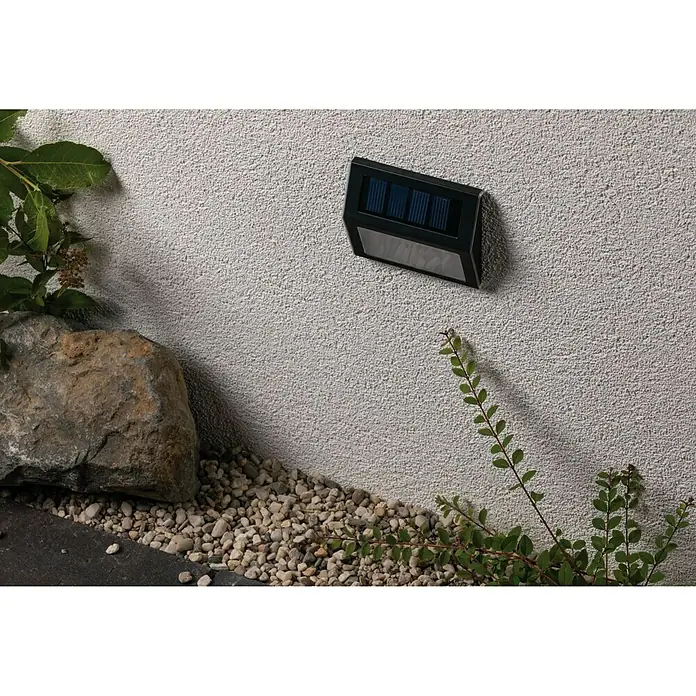 Paulmann Solar-Außenwandleuchte Dayton - 0,05 W, Schwarz, IP44 - Wandmontierte Solarlampe mit modernem Design, die für eine stimmungsvolle Beleuchtung im Außenbereich sorgt.