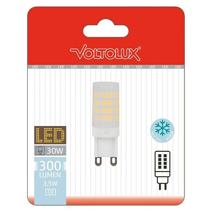 Voltolux Bombilla LED (3,5 W, G9, Color de luz: Blanco neutro, No regulable, Capsular)