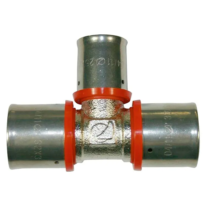 Isoltubex T multicapa reducida - Set - 20 mm - Racor en T a presión: Un elemento de conexión robusto y fiable para sistemas de tuberías, ideal para diversas aplicaciones sanitarias y de calefacción.