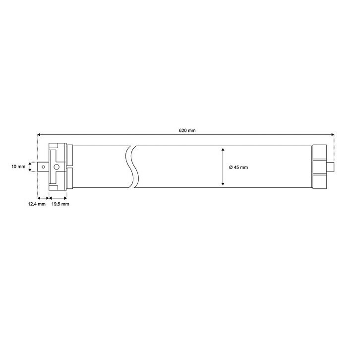 Schellenberg Funk-Rohrmotor Premium 40 MaxiMax. Rollladenfläche: 15 m² bei Kunststoffrollläden, Einbaulänge: 620 mm, Zugkraft: 60 kg Unknown