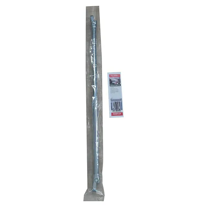 Easy Connect Kleiderstangen-Set - Passend für: Easy Connect Regalsystem, 1.100 mm, Chrom - Kleiderstange im Polybeutel mit rotem „ROOMPLAZA“-Logo, ideal zur Erweiterung Ihres Schranksystems. Einfache Montage durch Stecksystem.