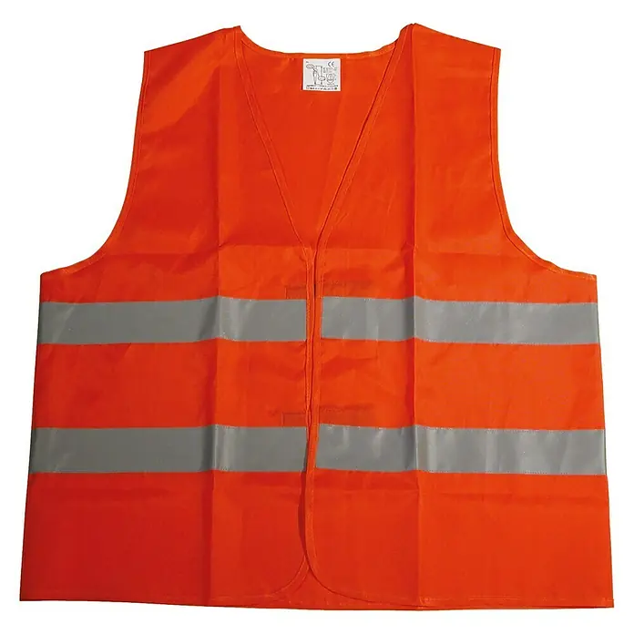 Warnweste Oxford - Orange - Leuchtende orangefarbene Sicherheitsweste mit reflektierenden Streifen für hohe Sichtbarkeit bei Arbeiten und im Straßenverkehr.