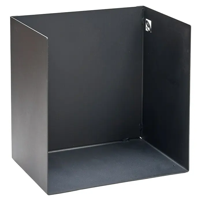 Kaminholzregal Simon - 500 x 350 x 495 mm, Stahl - Schwarzer Metallbehälter zur Aufbewahrung. Das Produkt ist schlicht und funktionell gestaltet für verschiedene Lagerzwecke.