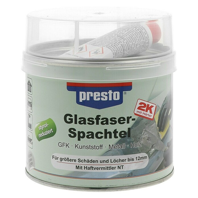 Glasfaser Reparaturset Glasfaserspachtel Inkl. Härter 1,8 Kg Faserspachtel Spachtelmasse Spachtel 1,8 E Auto Spachtelmasse