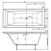 Ottofond Badewanne Tacoma (170 x 75 cm, Sanitäracryl, Weiß)