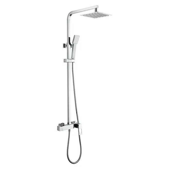 Imex Suecia Sistema de ducha - Con grifo monomando, Cromo - Moderno sistema de ducha con rociador superior y ducha de mano para una experiencia relajante. Acabado cromado.