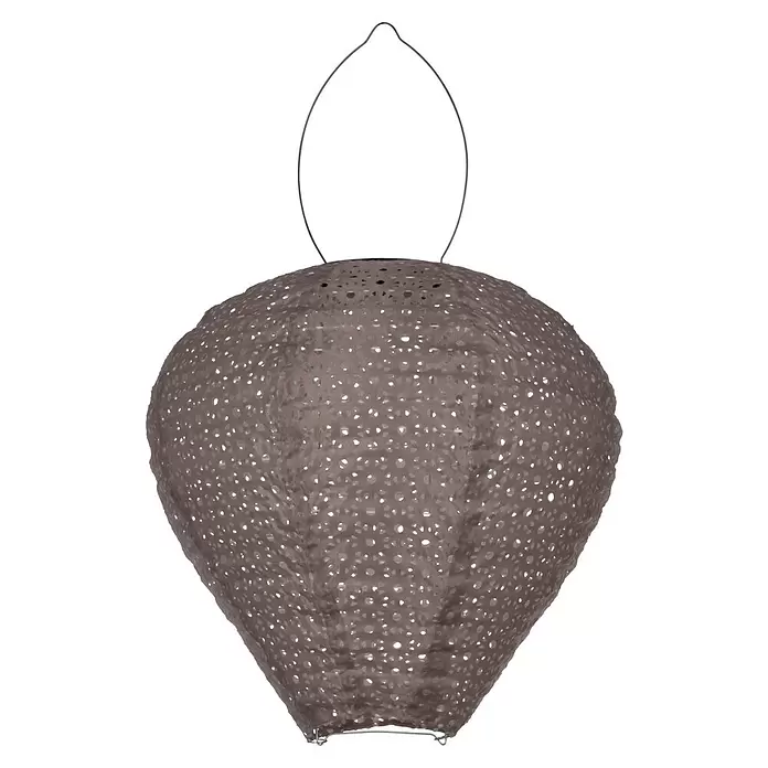 Eglo Solar-Hängeleuchte Z-Solar - 0,06 W, Beige, IP44 - Durchbrochene braune Laterne mit Drahtbügel.