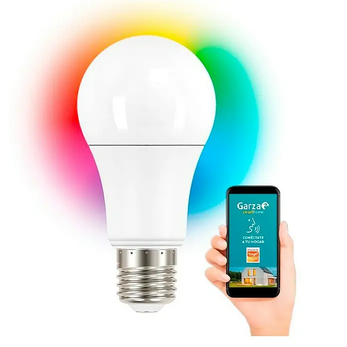 Garza Smart Home Bombilla LED - E27, Intensidad regulable, Blanco neutro, 1.060 lm, 12 W - Bombilla LED inteligente con función de color, controlada por una app de móvil. Iluminación eficiente y versátil para tu hogar.