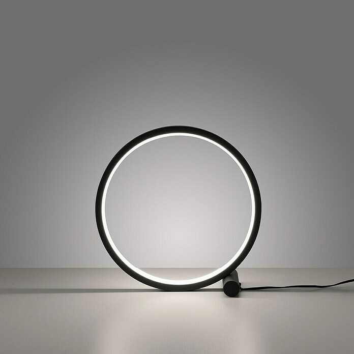 Just Light Ritus Lámpara de sobremesa redonda (10,5 W, Ø x Al: 25,5 x 10 cm, Negro) | BAUHAUS