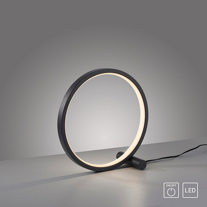 Just Light Ritus Lámpara de sobremesa redonda (10,5 W, Ø x Al: 25,5 x 10 cm, Negro) | BAUHAUS