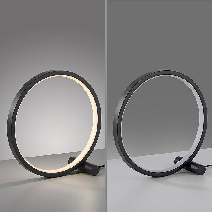 Just Light Ritus Lámpara de sobremesa redonda (10,5 W, Ø x Al: 25,5 x 10 cm, Negro) | BAUHAUS