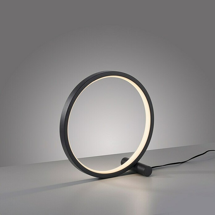 Just Light Ritus Lámpara de sobremesa redonda (10,5 W, Ø x Al: 25,5 x 10 cm, Negro) | BAUHAUS