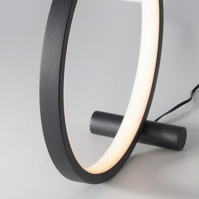 Just Light Ritus Lámpara de sobremesa redonda (10,5 W, Ø x Al: 25,5 x 10 cm, Negro) | BAUHAUS