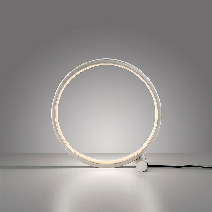 Just Light Ritus Lámpara de sobremesa redonda (10,5 W, Ø x Al: 25,5 x 10 cm, Blanco) | BAUHAUS