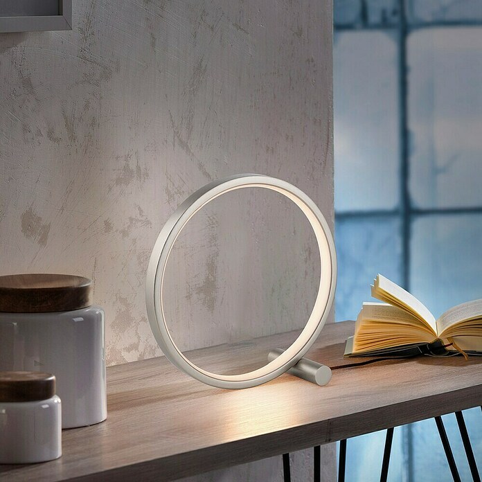 Just Light Ritus Lámpara de sobremesa redonda (10,5 W, Ø x Al: 25,5 x 10 cm, Blanco) | BAUHAUS