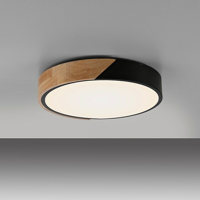 Paul Neuhaus Bila Plafón LED redondo (24 W, Negro/Madera, Blanco cálido) | BAUHAUS
