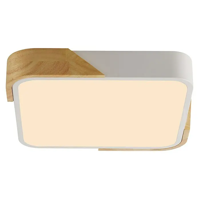 Paul Neuhaus Bila Plafón LED - 24 W, L x An x Al: 32 x 32 x 55 cm, Blanco/Madera, Blanco cálido - Lámpara de techo LED moderna con detalles de madera y luz cálida. Ideal para espacios que necesitan iluminación con estilo.
