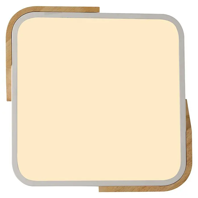 Paul Neuhaus Bila Plafón LED - 24 W, L x An x Al: 32 x 32 x 55 cm, Blanco/Madera, Blanco cálido - Lámpara de techo LED cuadrada con marco de madera, que proporciona una iluminación suave y cálida. Ideal para espacios modernos.